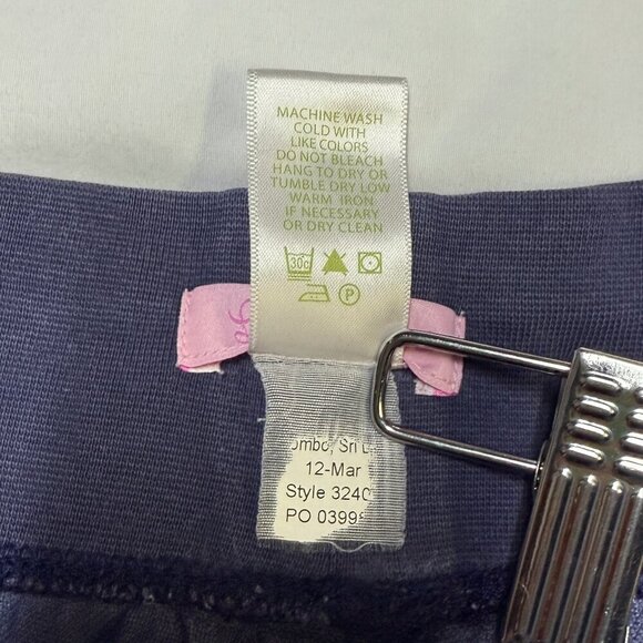 Lilly Pulitzer Linen Pants Navy Blue Drawstring Waist Sz L EUC - Picture 7 of 10